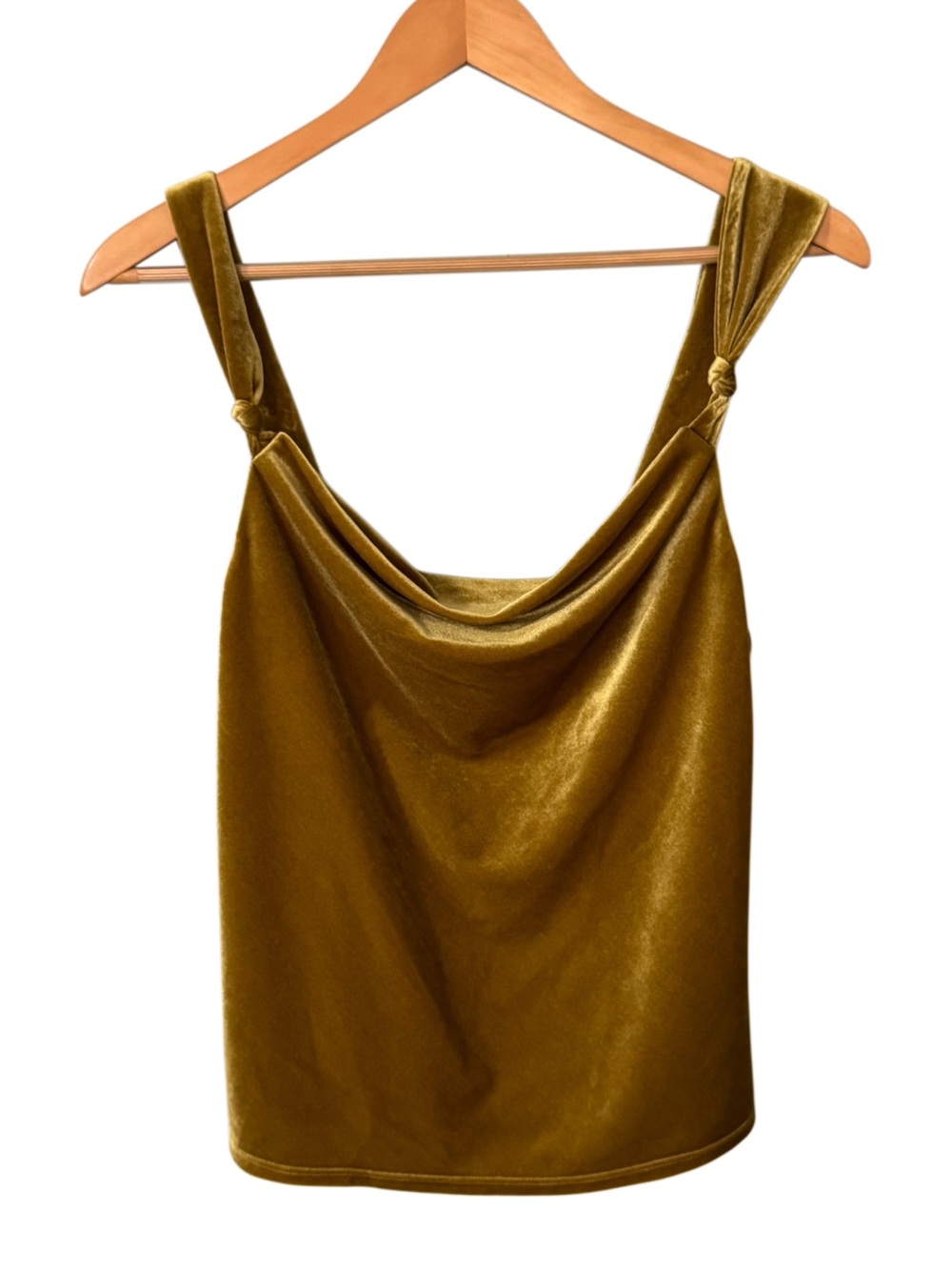 REVOLVE Carina Olive Green Velvet Sleeveless Top